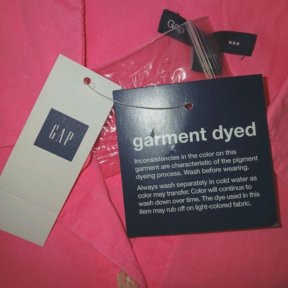 NWT GAP Women XXL Preppy Career Casual Button Up 100% Cotton Top Blouse Hot Pink - Picture 6 of 8